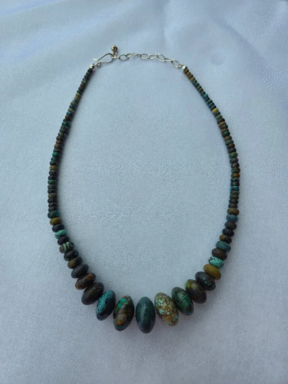 DTR Jay King 925 Vintage Desert Rose Azure Peaks Turquoise Necklace - Picture 6 of 8